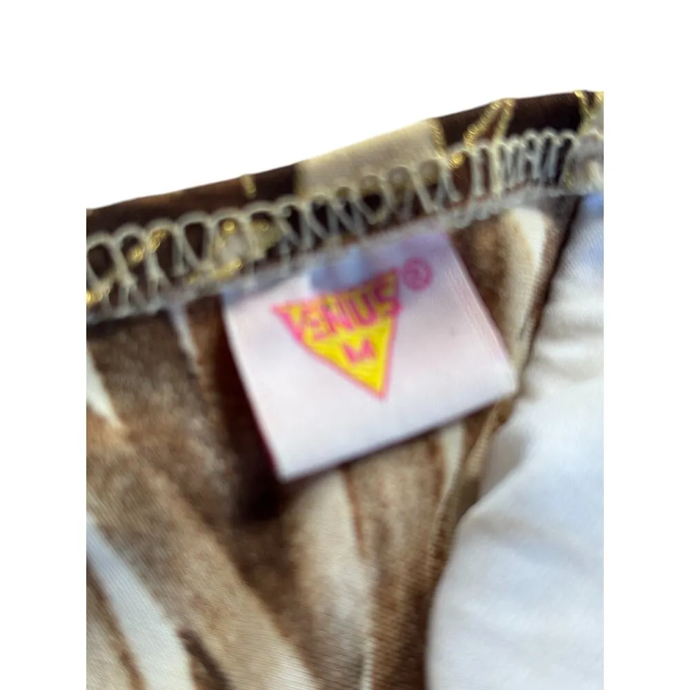 Venus Vintage Swim Wear Bundle Lot 2 pcs Bandeau Top C Short M Brown Metallic - Image 8