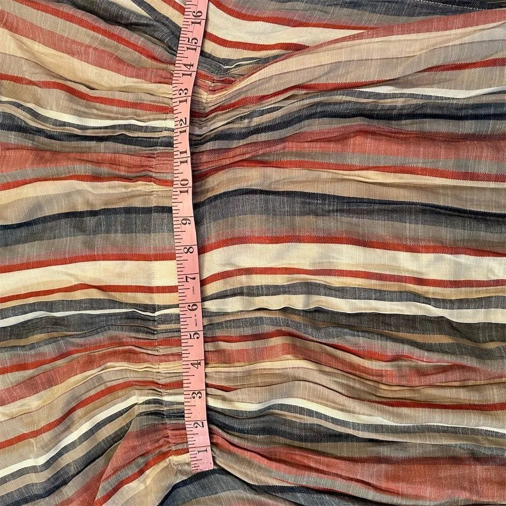 RAGA Women's Bohemian Striped Maxi Caftan Dress V-Neck 3/4 Sleeve Multicolor SM - Image 7