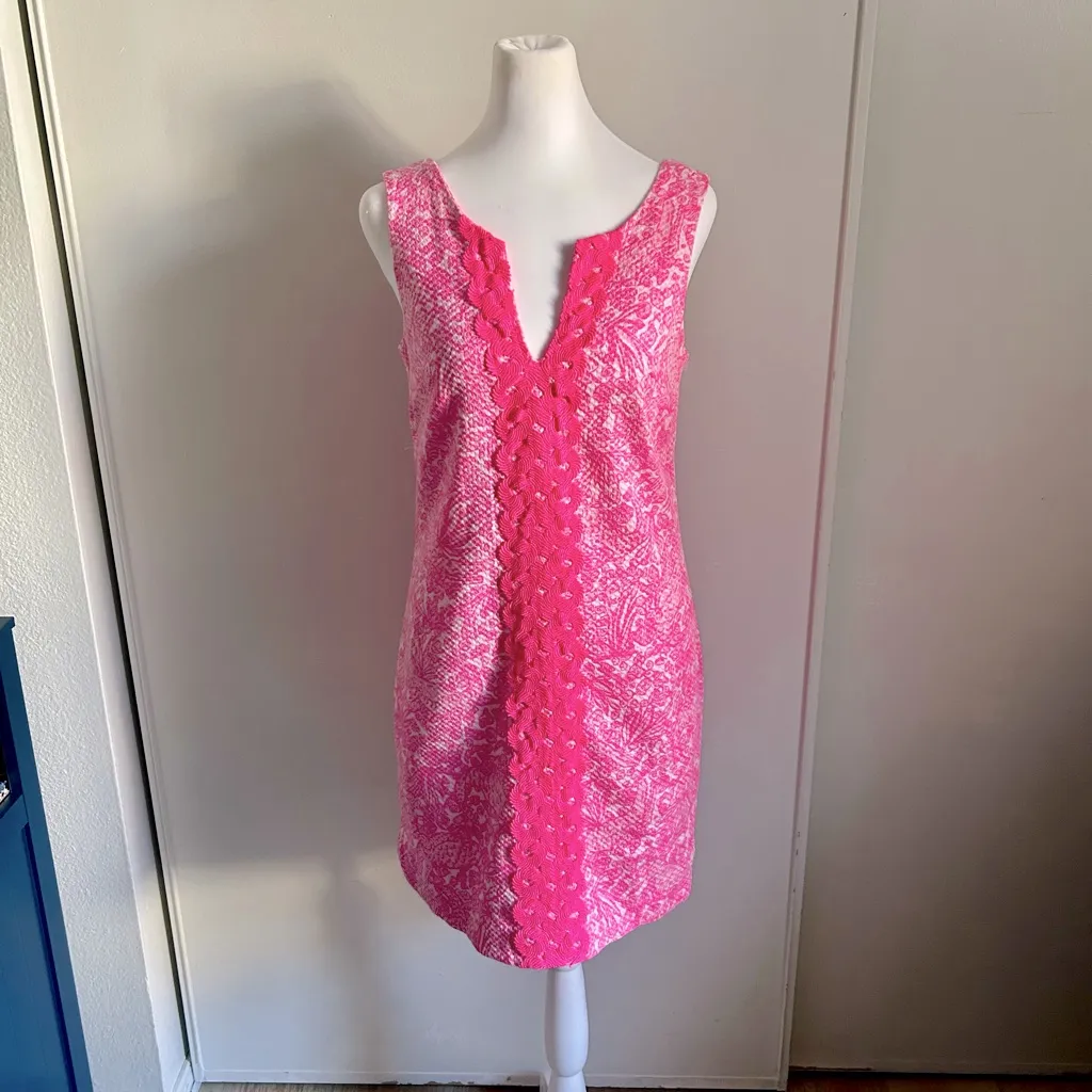 Lilly Pulitzer for Target Vintage Pink Sleeveless Textured Sheath Mini Dress - Image 12