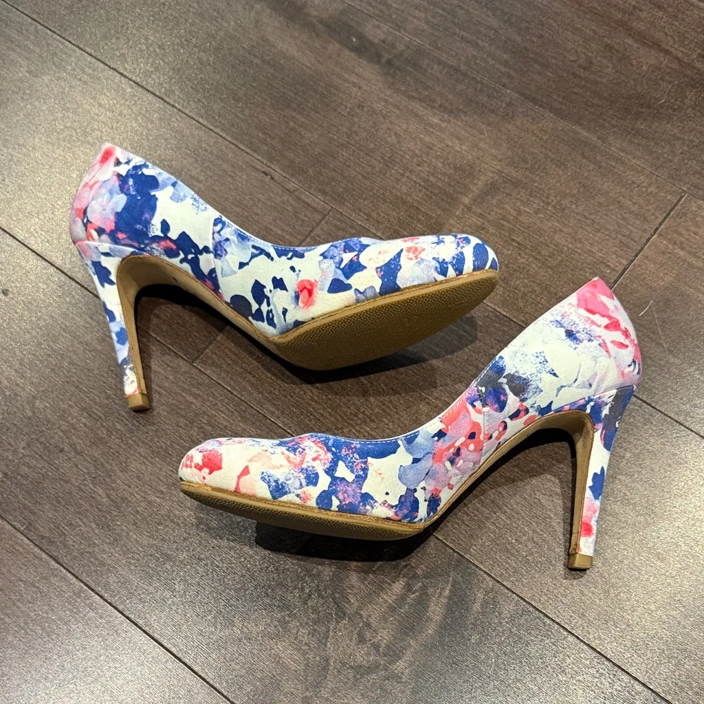 LK Bennett Multicolor Floral Heels - Image 4