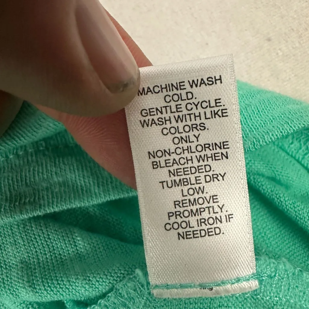 Live Well Womens XL Green Keyhole Back Short Sleeve Top Cotton Blend Flowy Tee - Image 5