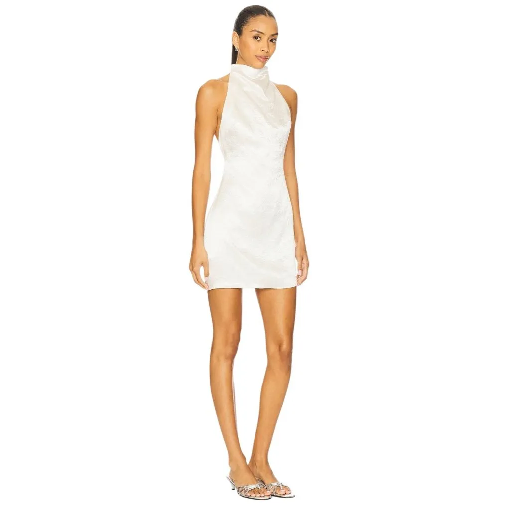 Amanda Uprichard Kyoto Dress in Ivory Medium Womens Satin Halter Cocktail - Image 3