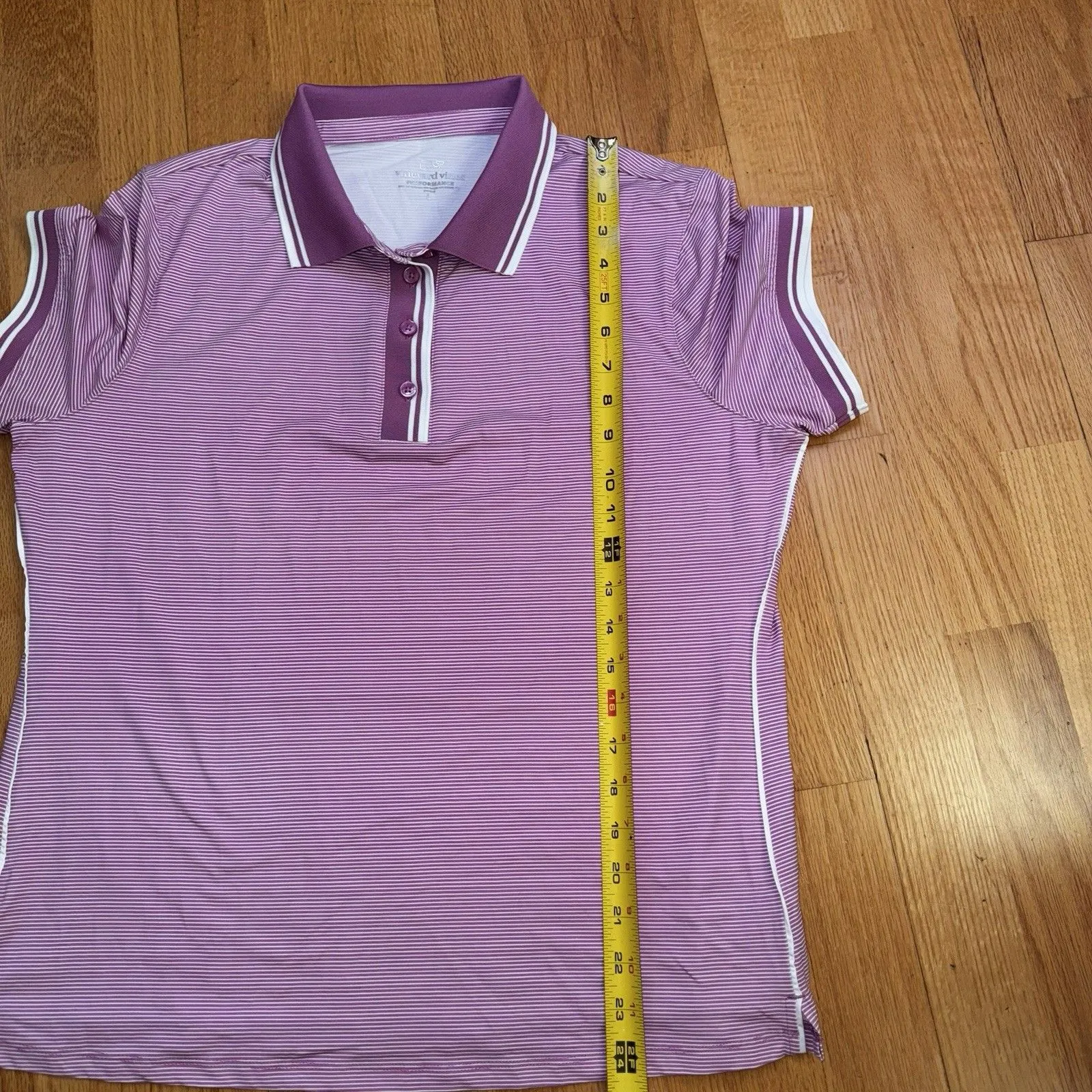 Vineyard Vines Performance Women’s Polo Shirt Striped Golf Preppy Purple L - Image 8