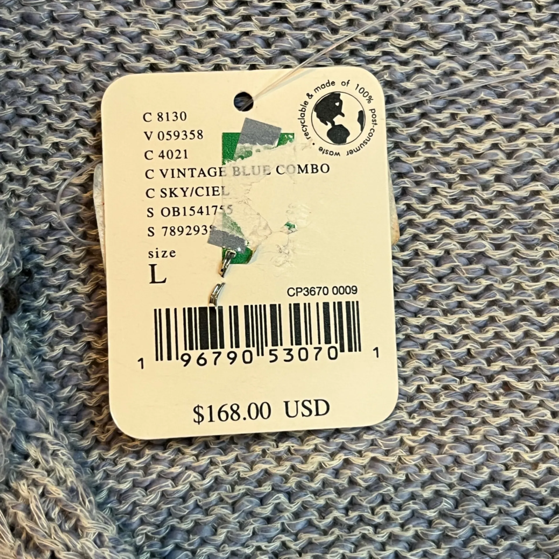 Free People blue gray knit Sweater Dress nwt L - Image 8