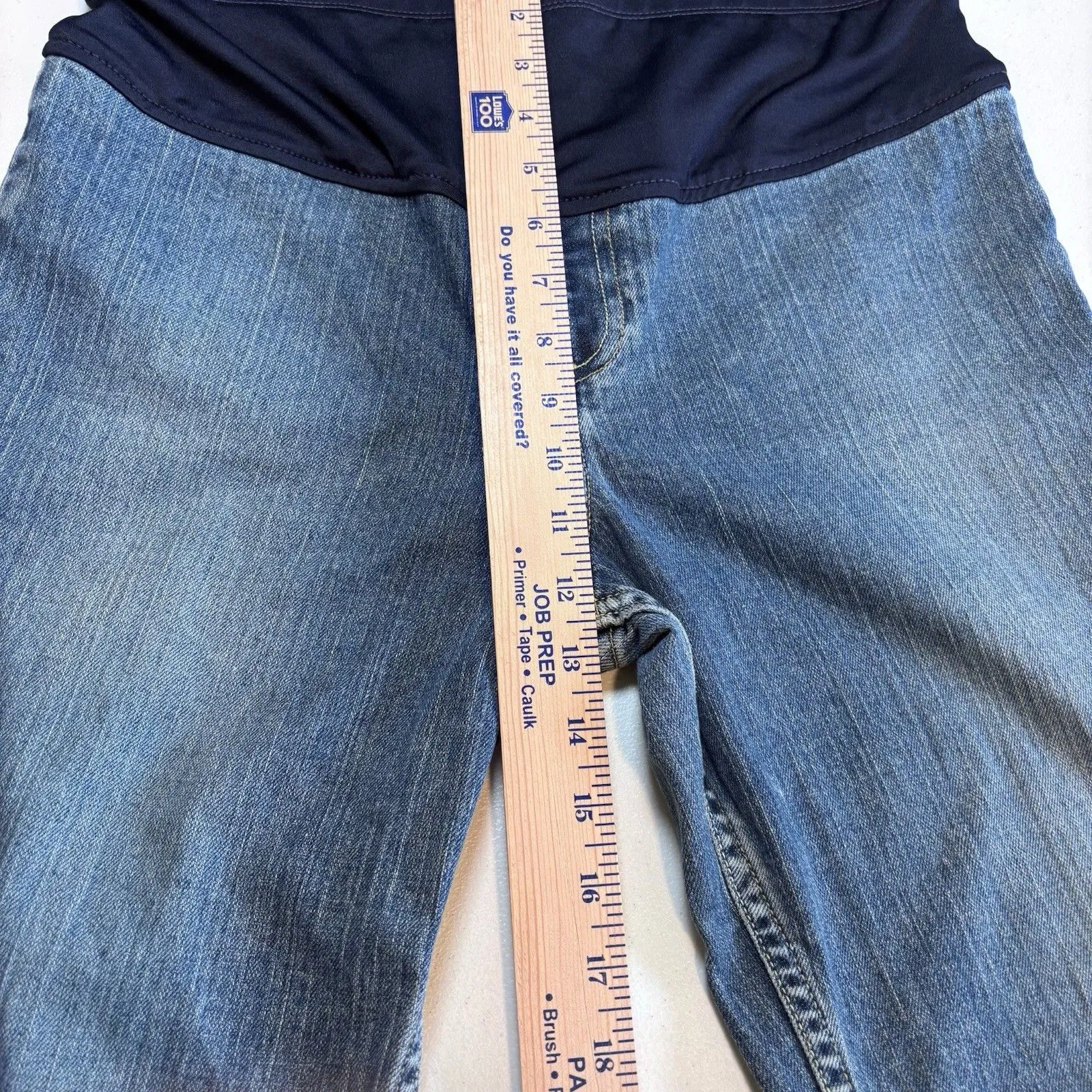 Gap Denim Blue Maternity Jeans Size Small Body  Pull On Back Pockets Opening leg - Image 5