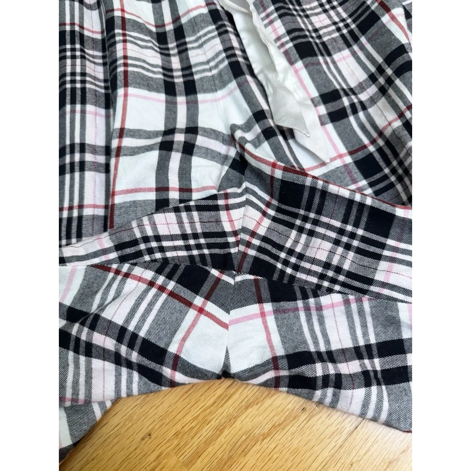 Victoria's Secret Women's Soft Flannel Long Sleeve Pajama Set Pink Plaid Size XL - Image 6