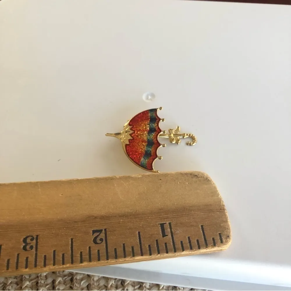 Vintage Umbrella Brooch - Image 3