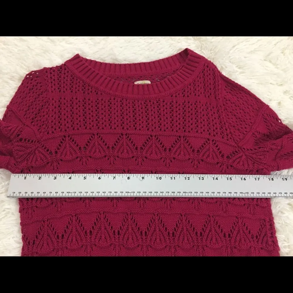 Cremieux Maroon Pink Chunky Sweater Medium - Image 4