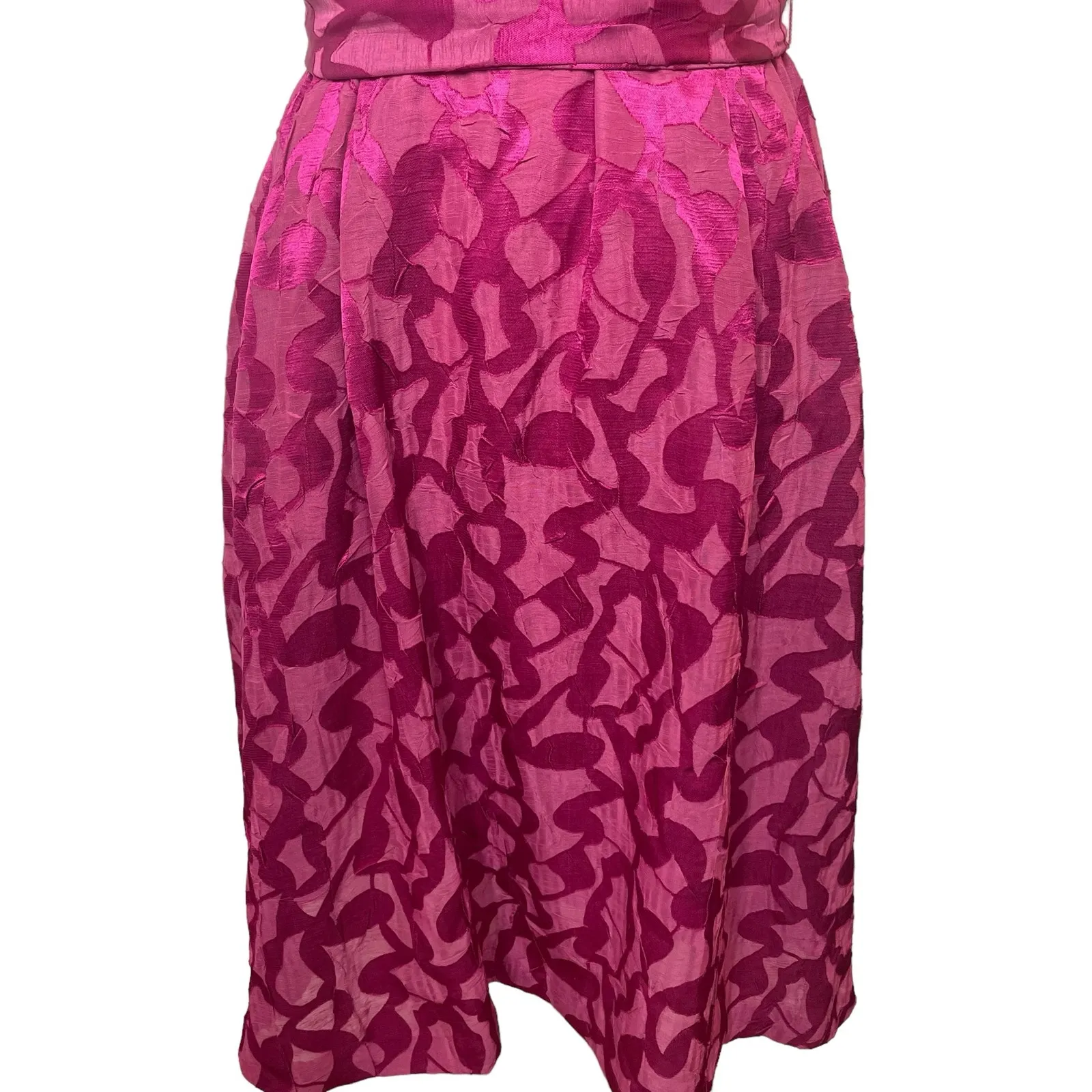 Anne Klein PinkTextured Midi A-Line Dress Short Sleeve Semi Formal Wedding 2 - Image 5