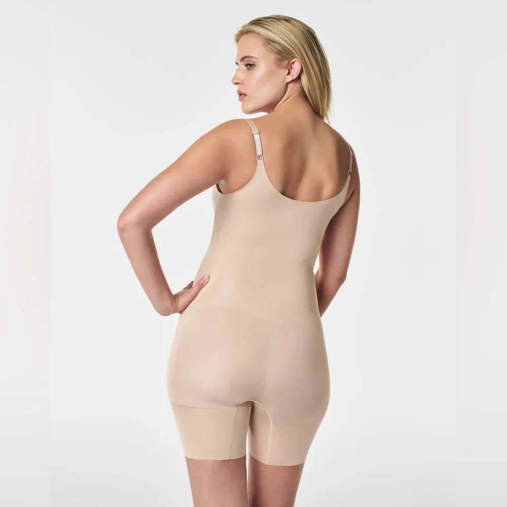 SPANXsculpt OnCoreOpen-Bust Mid-Thigh Bodysuit Nude XL Booty Enhancing Shapewear - Image 2
