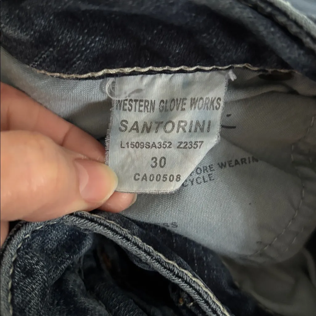 VTG Silver Santorini Crop Boot Jean Size 30X26” Low Rise Western Timeless Wear - Image 5