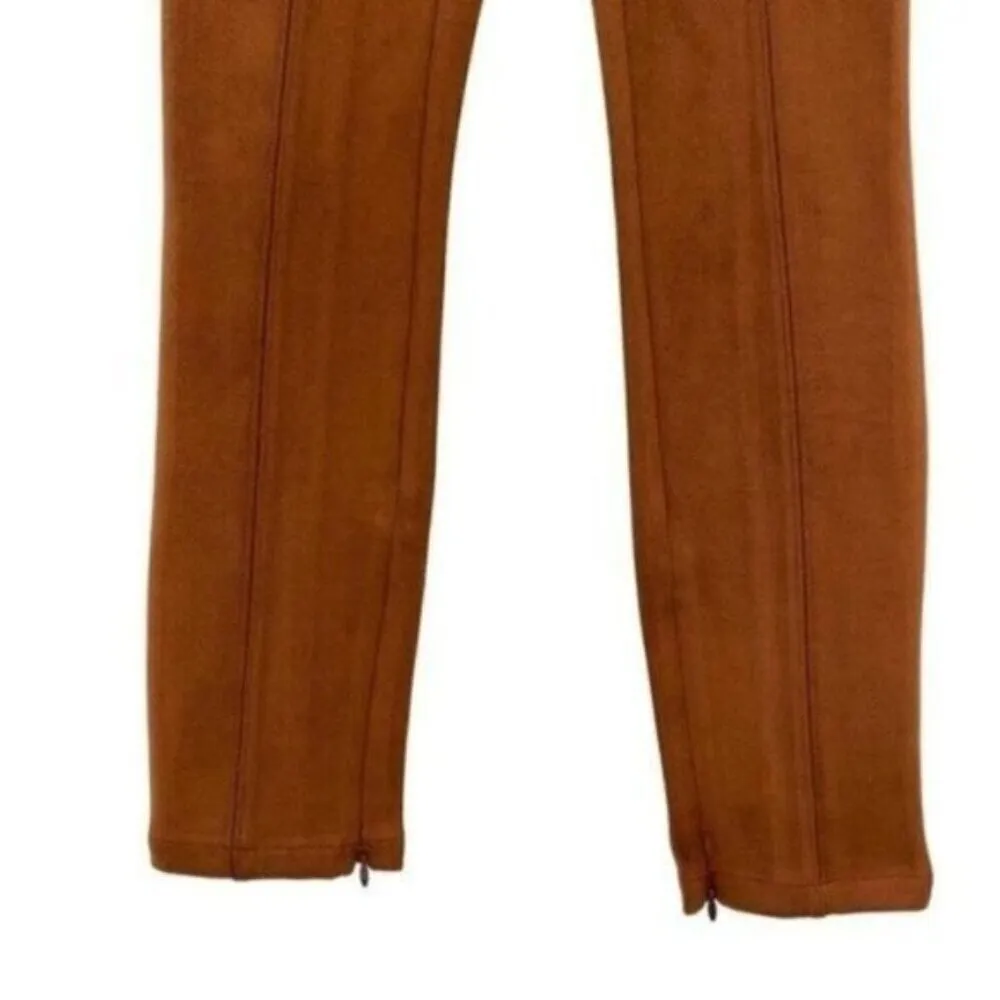 Anthropologie Faux Suede Pants Leather Split Hem Ankle Pants - Image 6