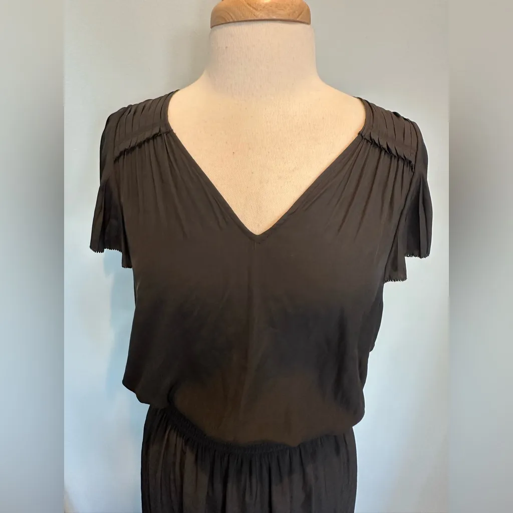 Ramy Brook Yassi dress v neck flutter sleeve smocked waistband black Size S NWT - Image 10
