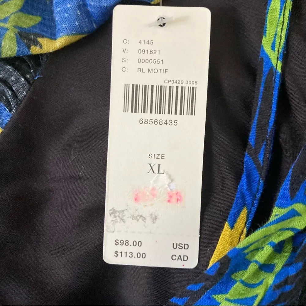 Anthropologie Incerti bright blue green and yellow strappy bandeau dress. XL - Image 13