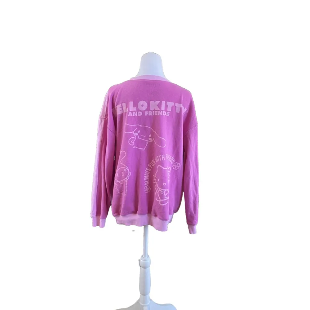 Women's Hello Kitty Purple Graphic Print Sweatshirt Size L - Image 4