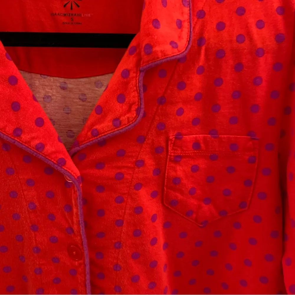 Live 2 Piece Red Polka Dot Pajama Set Size Small - Image 8