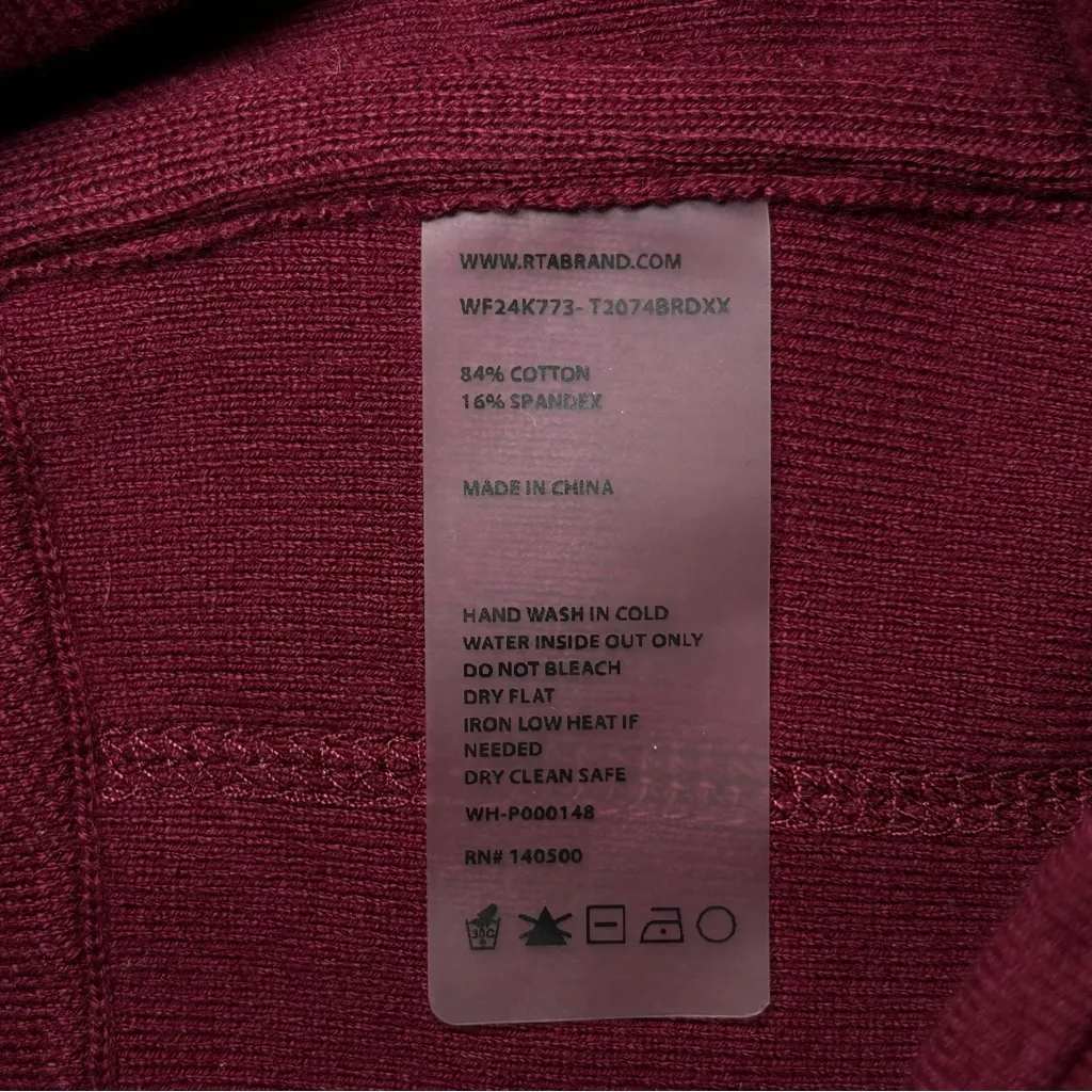 RtA Nour burgundy bustier corset style strapless crop top women’s size small Red - Image 12