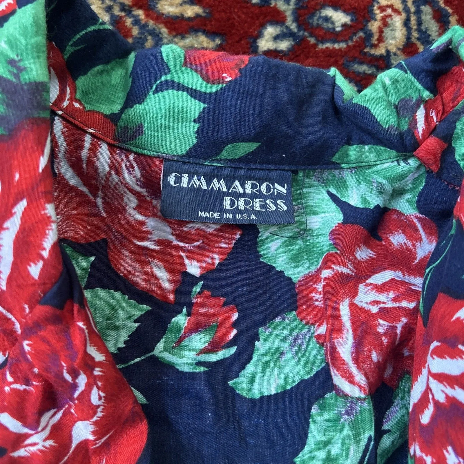 CIMMARON Vintage 80s Shorts Romper Floral Vibrant Floral Vintage Pockets - Image 3