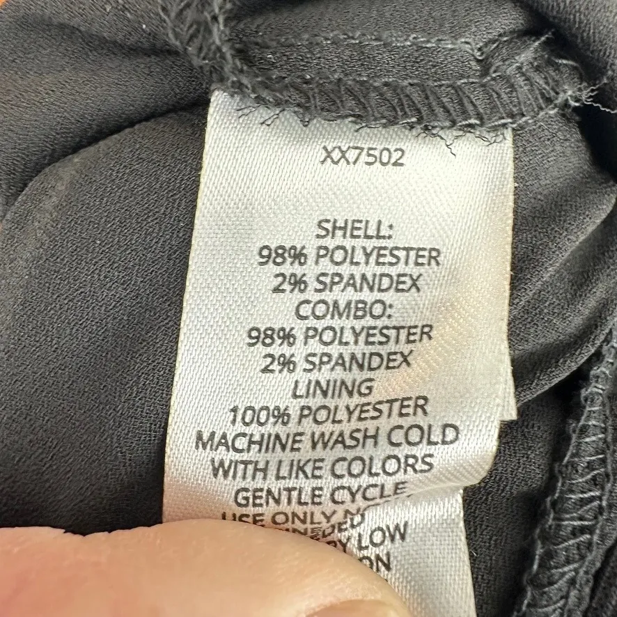 Nordstrom Halogen Black Jumpsuit White Trim Faux Wrap Career Party Cocktail Hour - Image 12