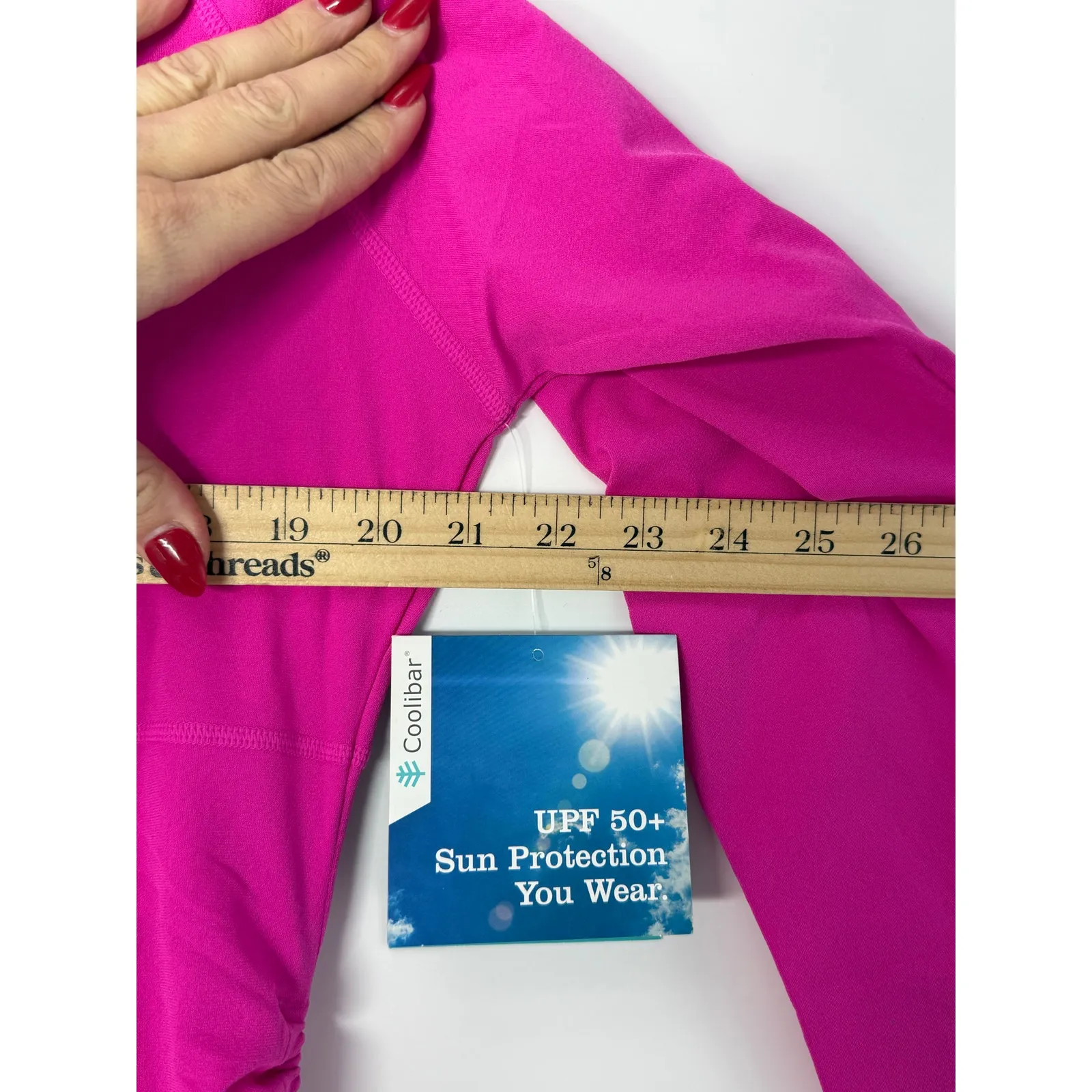 Bright Pink Coolibar UPF 50+ Lawai Ruche Swim Shirt Mock Neck Sun Top Size L Size L - Image 9