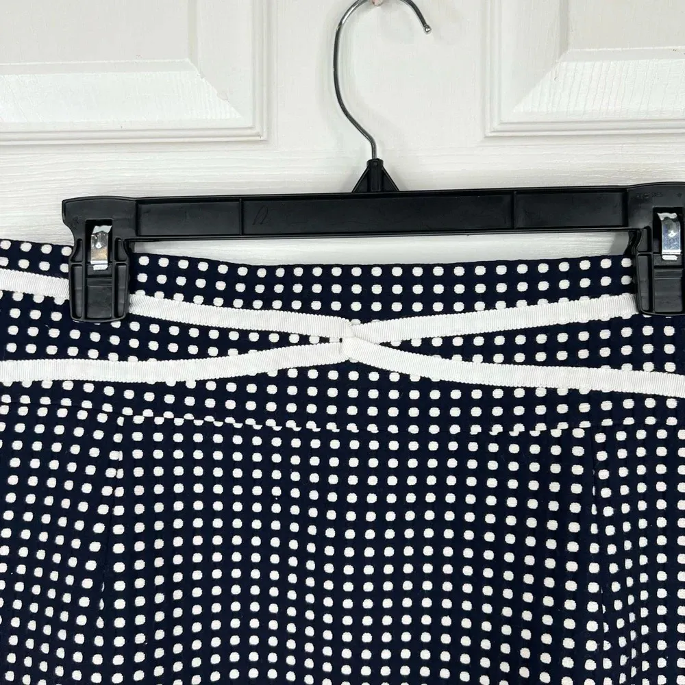 Antonio Melani Women's Navy Blue and White Polka Dot Pencil Skirt Size 8 - Image 4