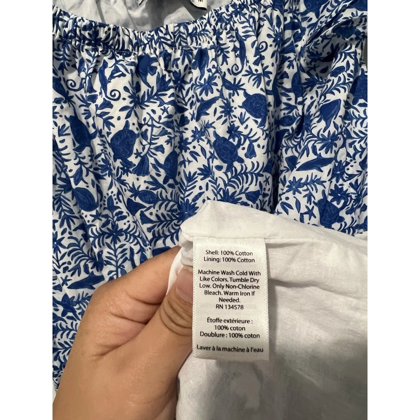 Vineyard Vines Bahamas Otomi Romper - Size Medium‎ - Blue/White - Image 5