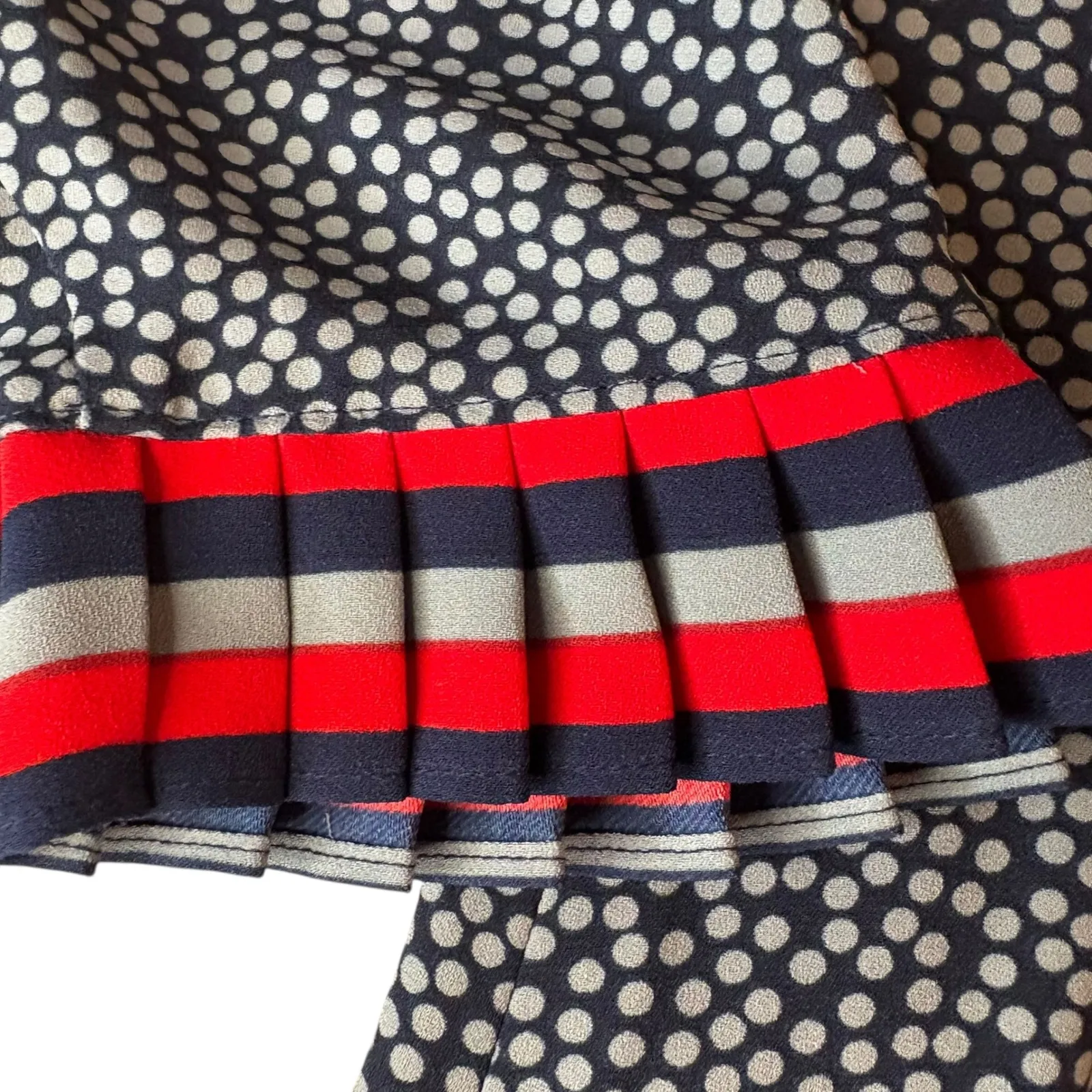 Boden Lara Pleat Chalky Navy Cluster Spot‎ Dress US Size 6 Print Dress Pleated Blue - Image 10