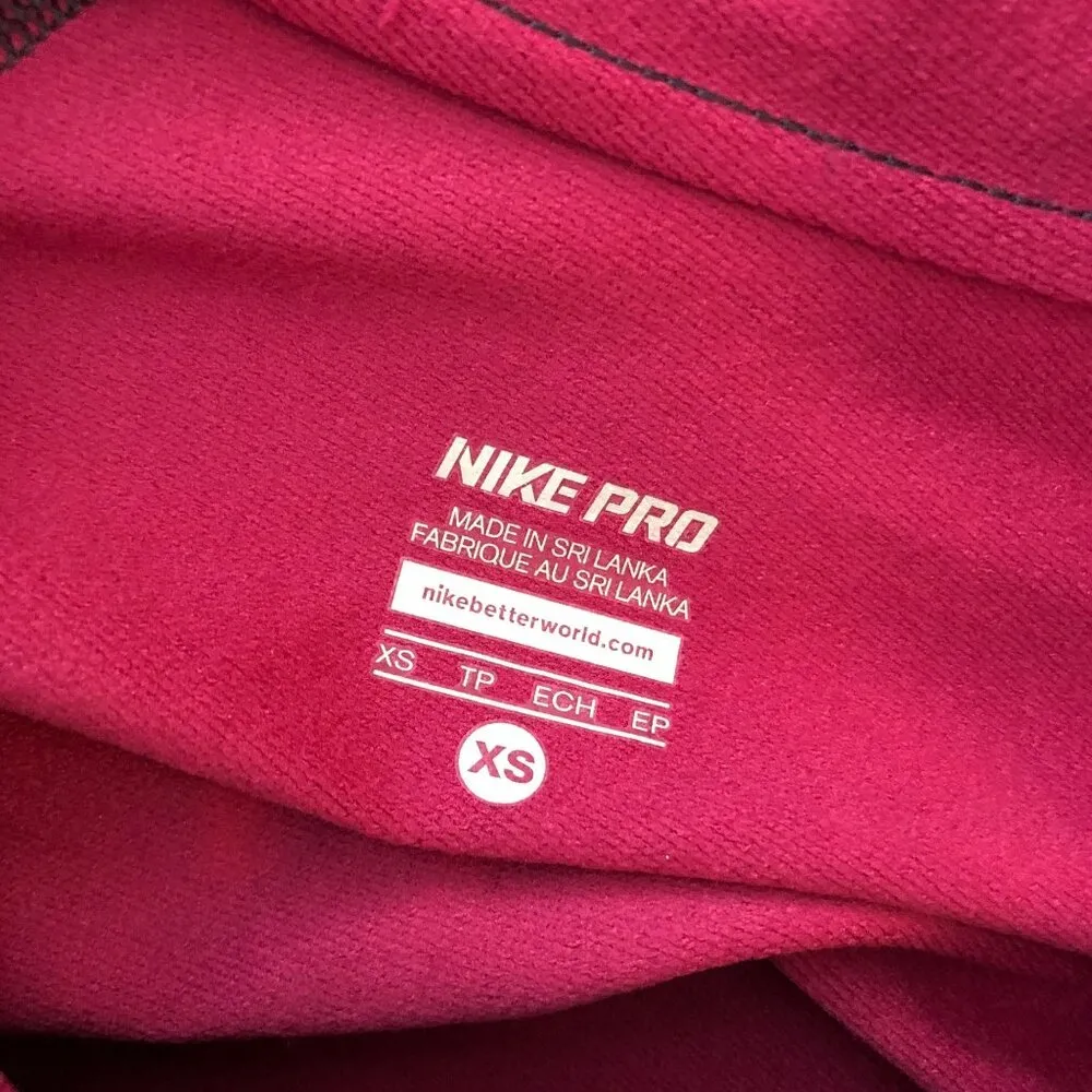 Nike Pro Womens 1/2 Half Zip Hooded Shield Hyperwarm Shirt Purple Size XS - Image 3