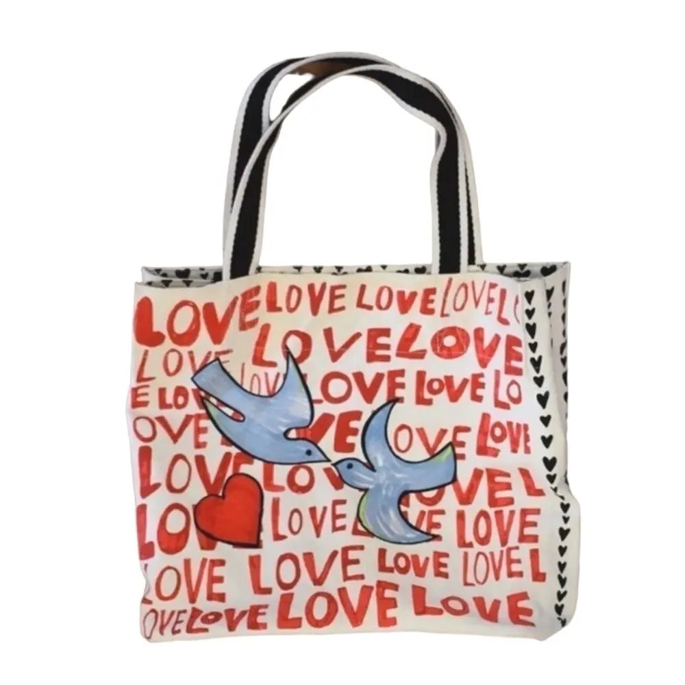 Brighton‎ Cream and Red 2016 Retired On The Wings of Doves Canvass Tote - Image 2