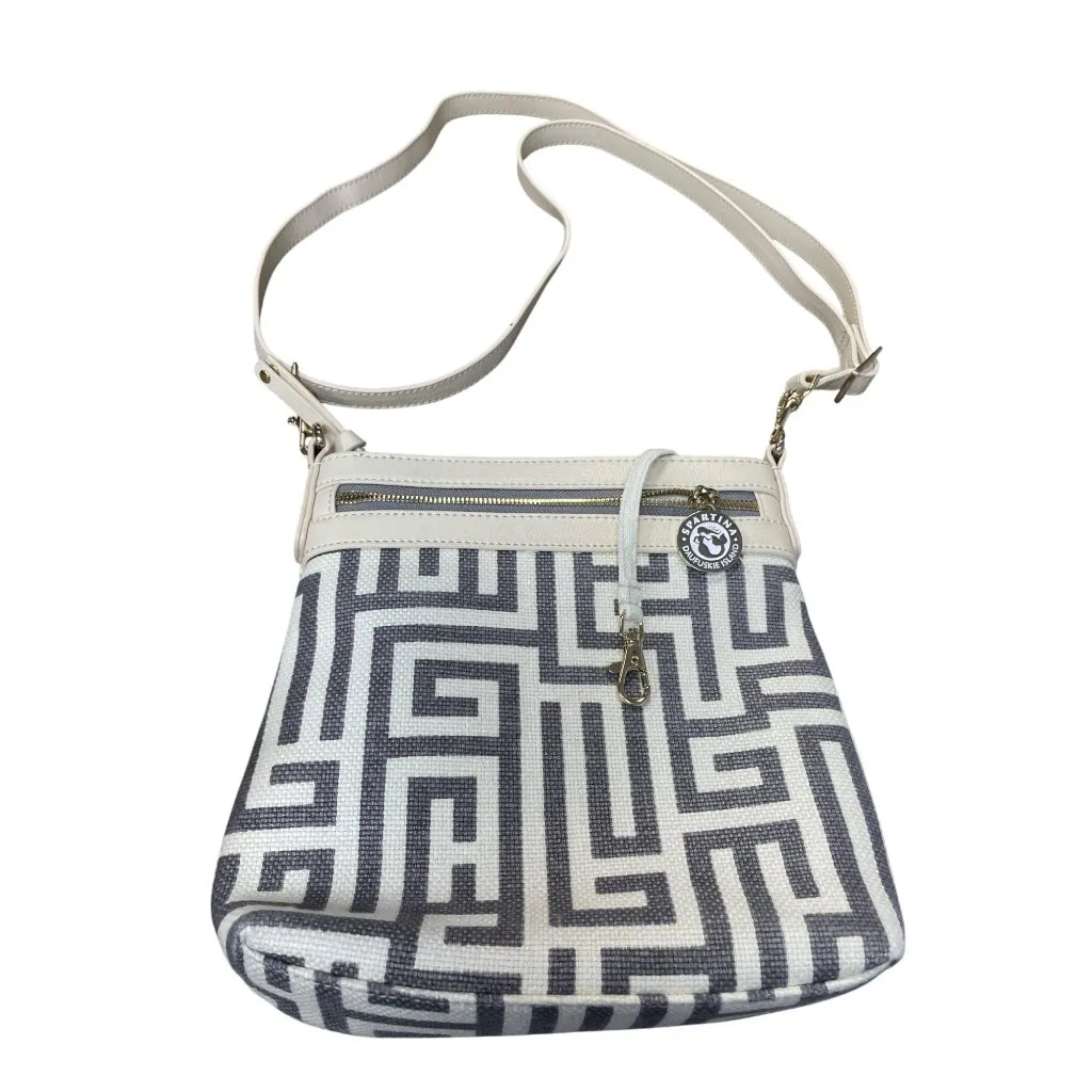 Spartina 449 womans cream gray leather linen crossbody handbag SKU 9452 - Image 10