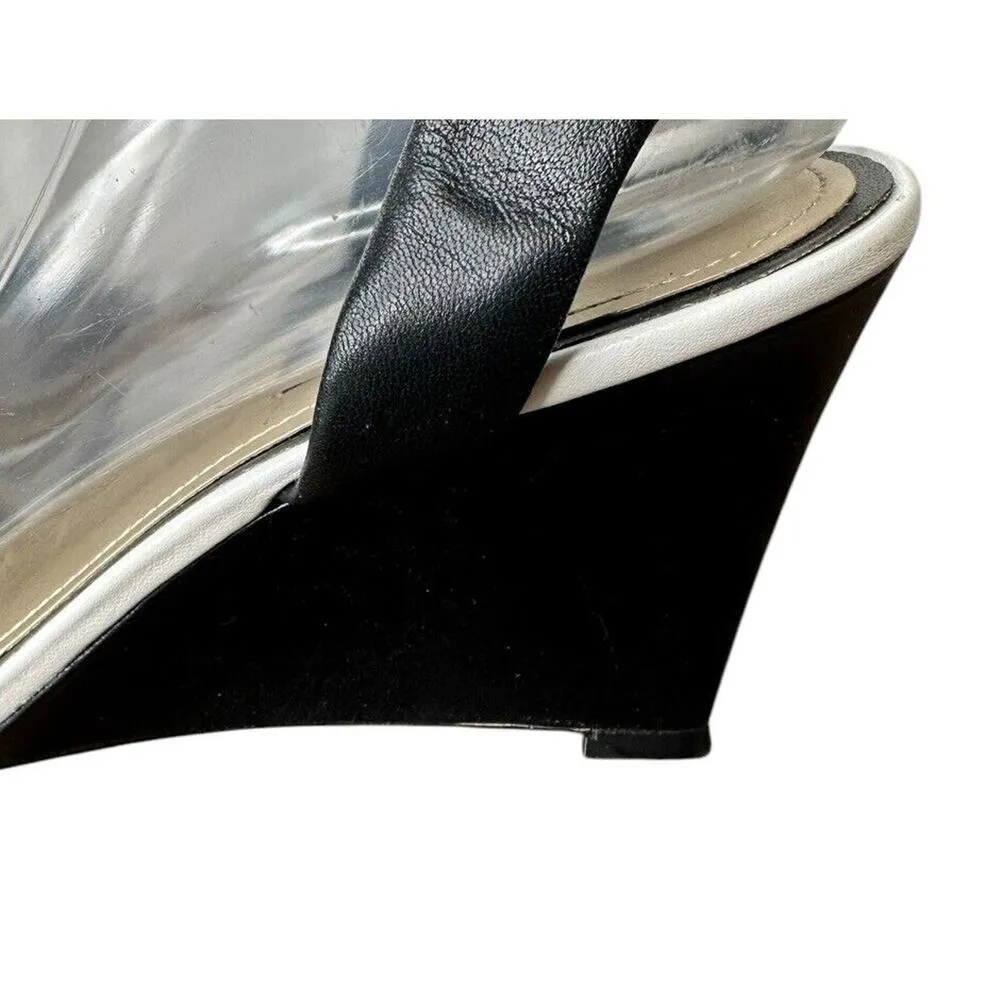 White House Black Market Ashton Leather Ankle Strap Wedge Heel Sandals Chain 9 - Image 8