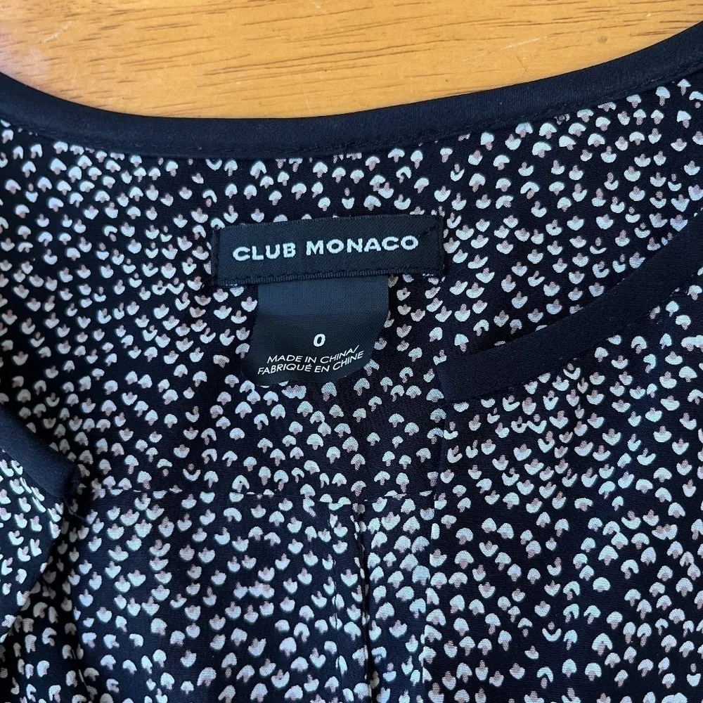 Club Monaco Silk Satin Black Side Pockets Casual Midi V Neck Dress, Size XS‎ - Image 8