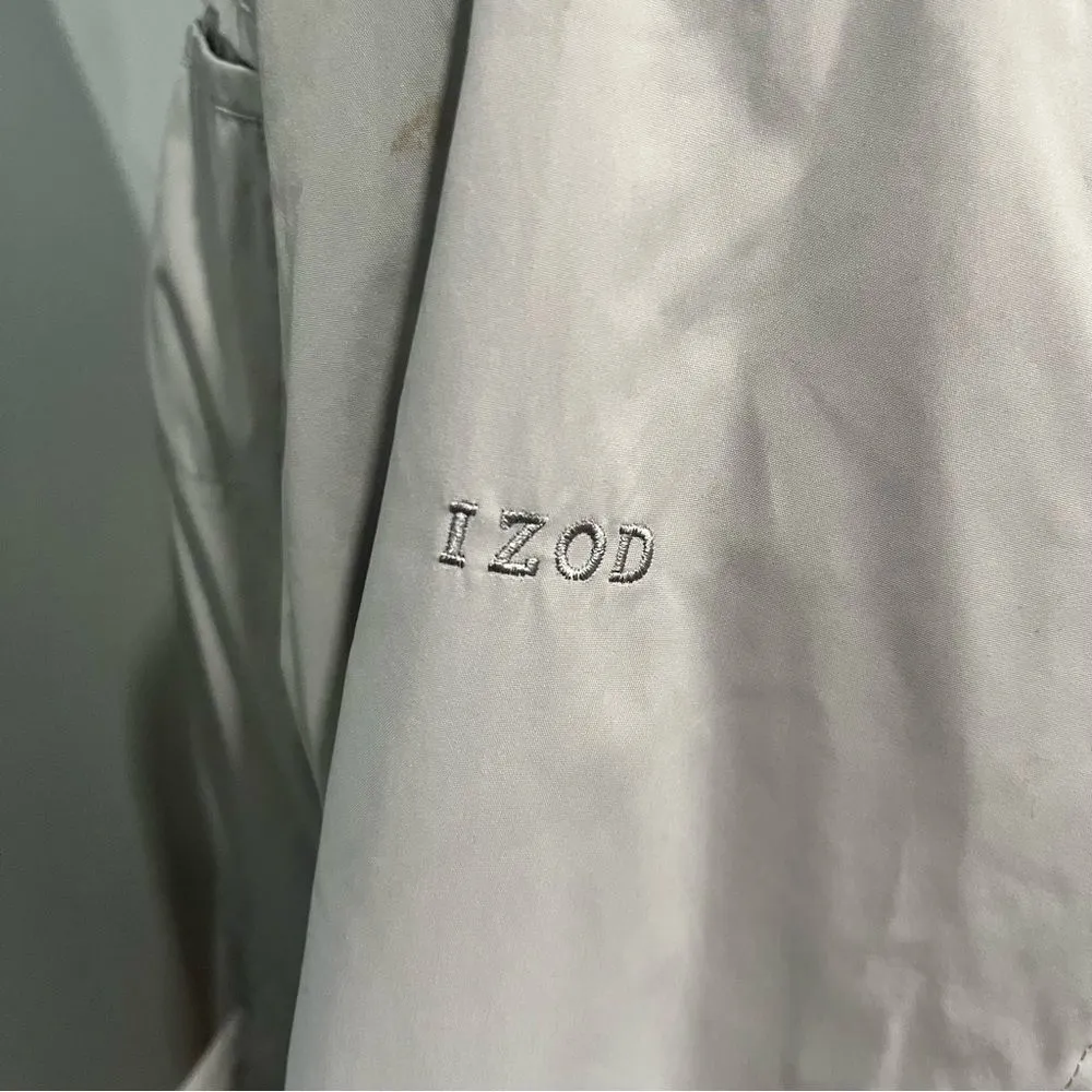 Izod Grey Hooded Reversible Trench Coat Fleece Plaid Coat Size Small - Image 6