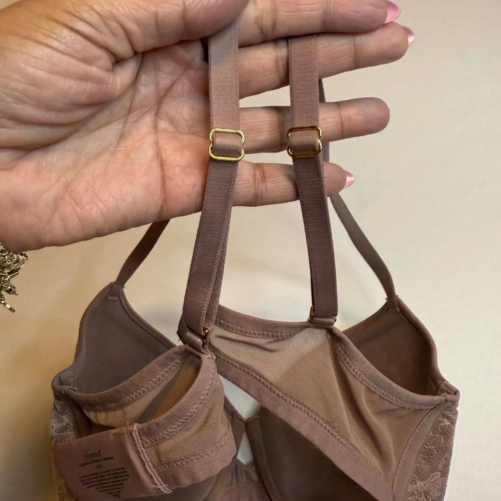 Soma Lightest Lift Perfect Coverage Bra 34D Taupe Underwire Adjustable Straps - Image 4