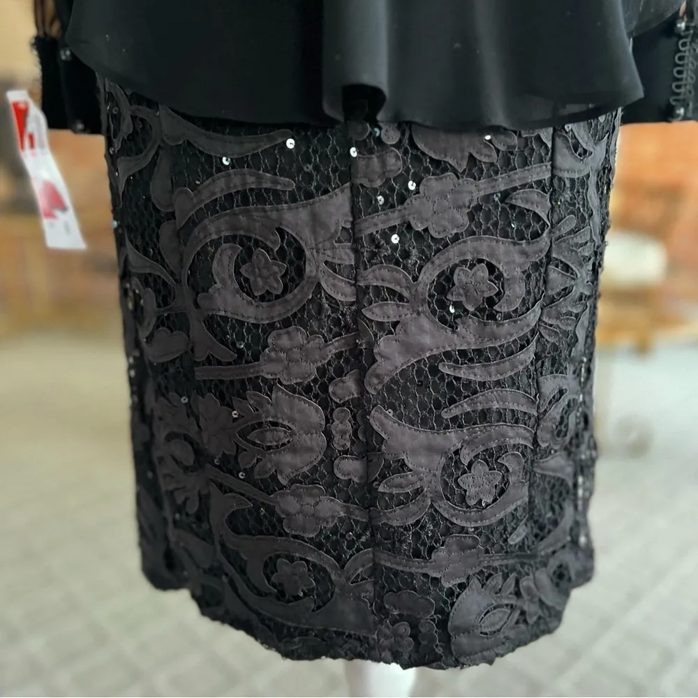 Stephen’s Dress Black Sequin Lace Embroidered Peplum NWT 8 (juniors) / Ladies 4 Size undefined - Image 13