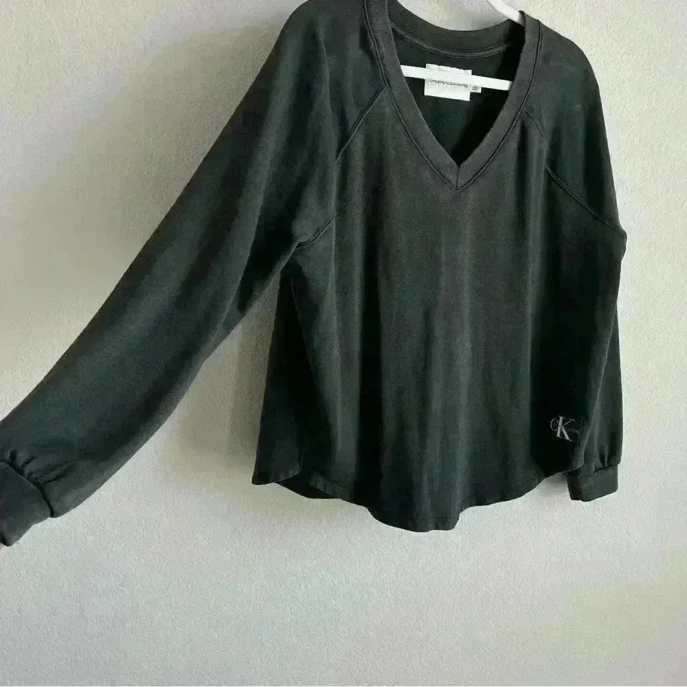 Calvin Klein Jeans‎ Charcoal Black Pullover Sweater Size L - Image 3