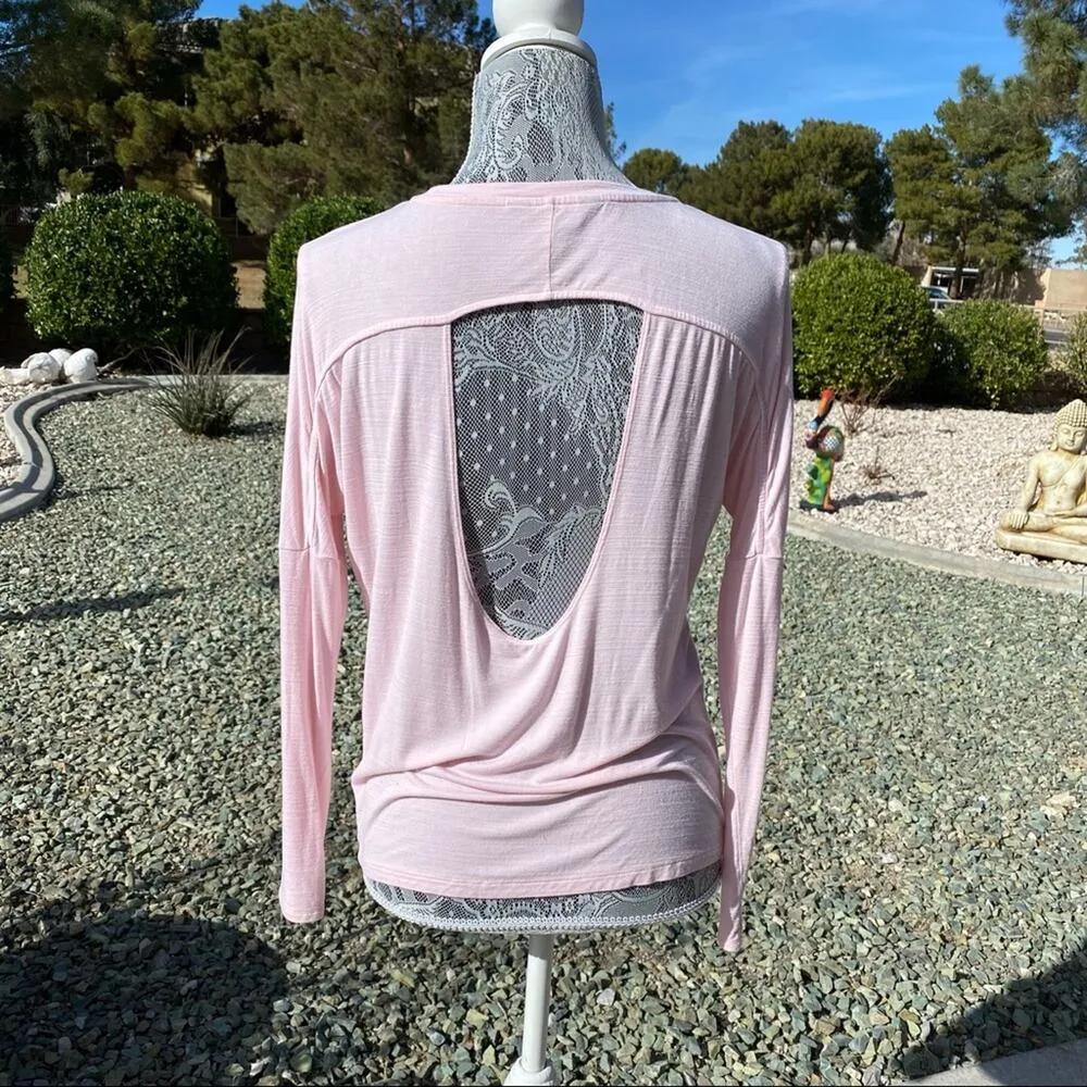 SKECHERS Womens Athleisure GoRun Long Sleeve Open Back Workout Top Pink XS - Image 8