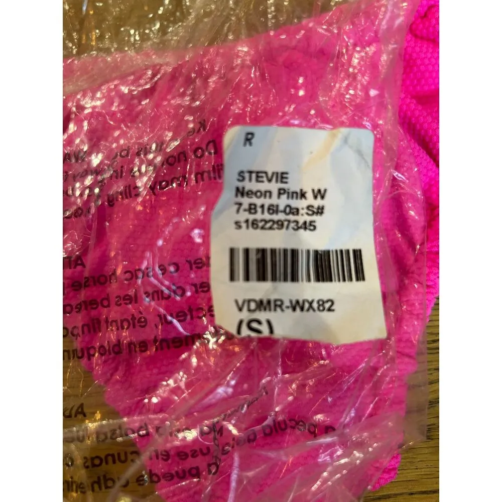 VDM Stevie Reversible Bikini Bottom Neon Pink Wave & Neon Pink Womens Size Small - Image 10