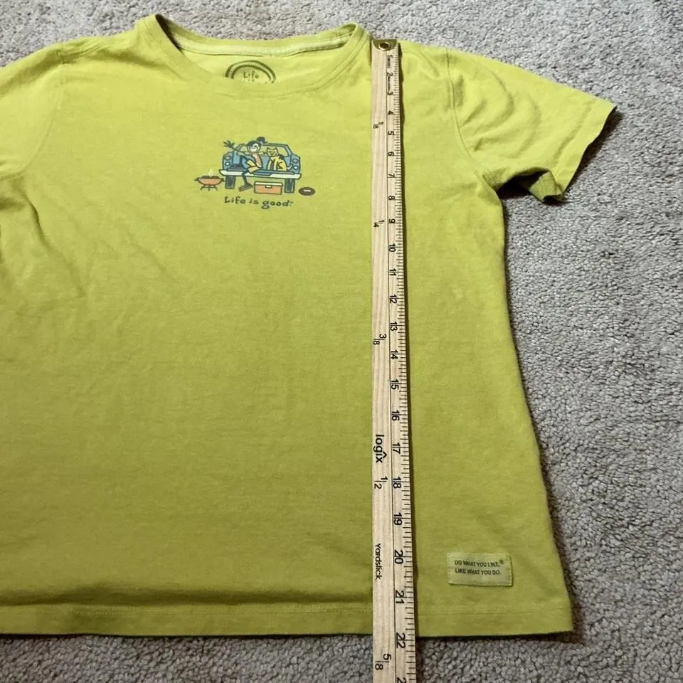 Life is Good Womens Relaxed Fit Yellow Graphic T Shirt Size Small - Image 5