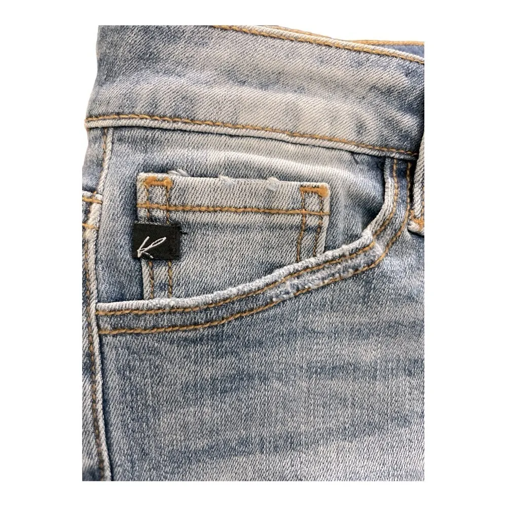 KANCAN USA Estilo 5 Pocket
Button Fly Mid Rise
Distressed Denim Jeans Size 3/25 Blue - Image 6