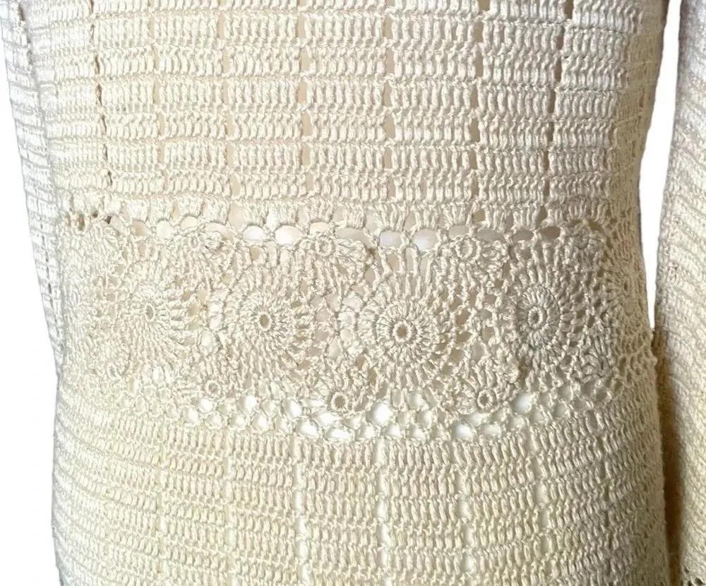 Vintage Nine West *Rare* Linen Blend Crochet Cardigan Sweater - Image 5