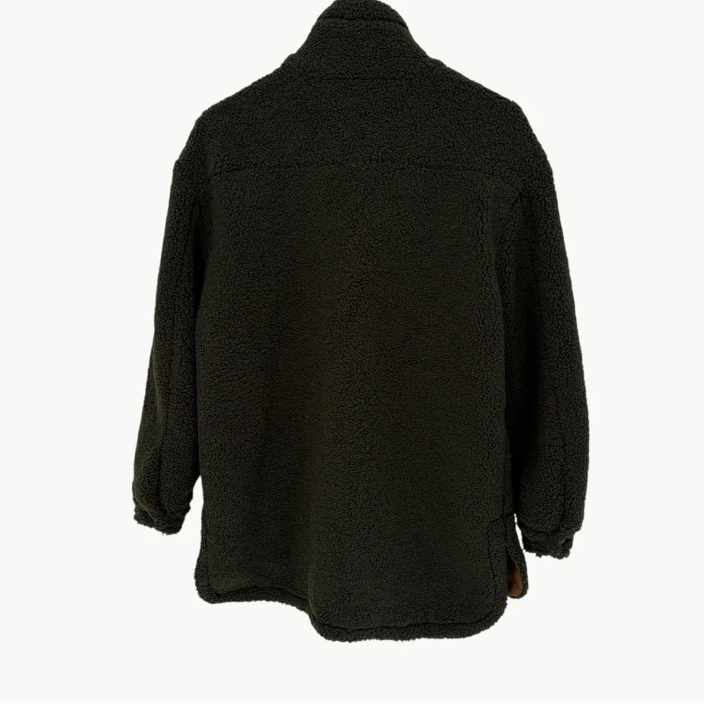 Koolaburra By UGG Oversized Longline Sherpa Jacket | Sz X-Small | Olive Green - Image 2