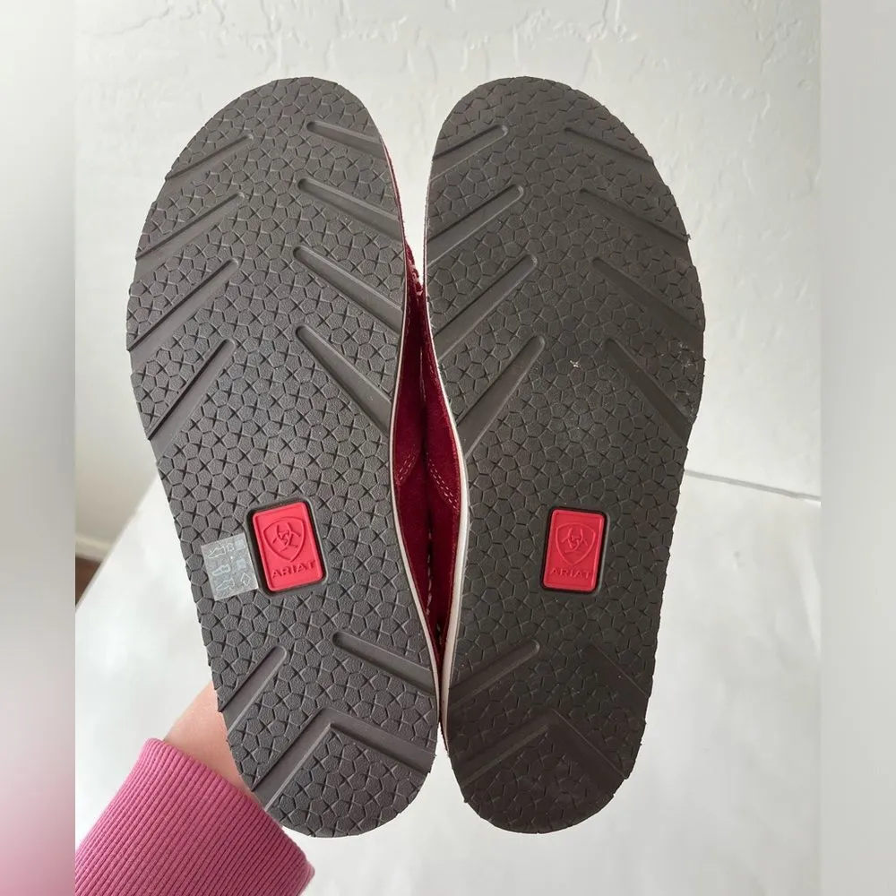 Ariat Cruiser Roper Suede Slip On Canvas Shoes Desert Cactus Cowgirl Print 6 NEW - Image 8