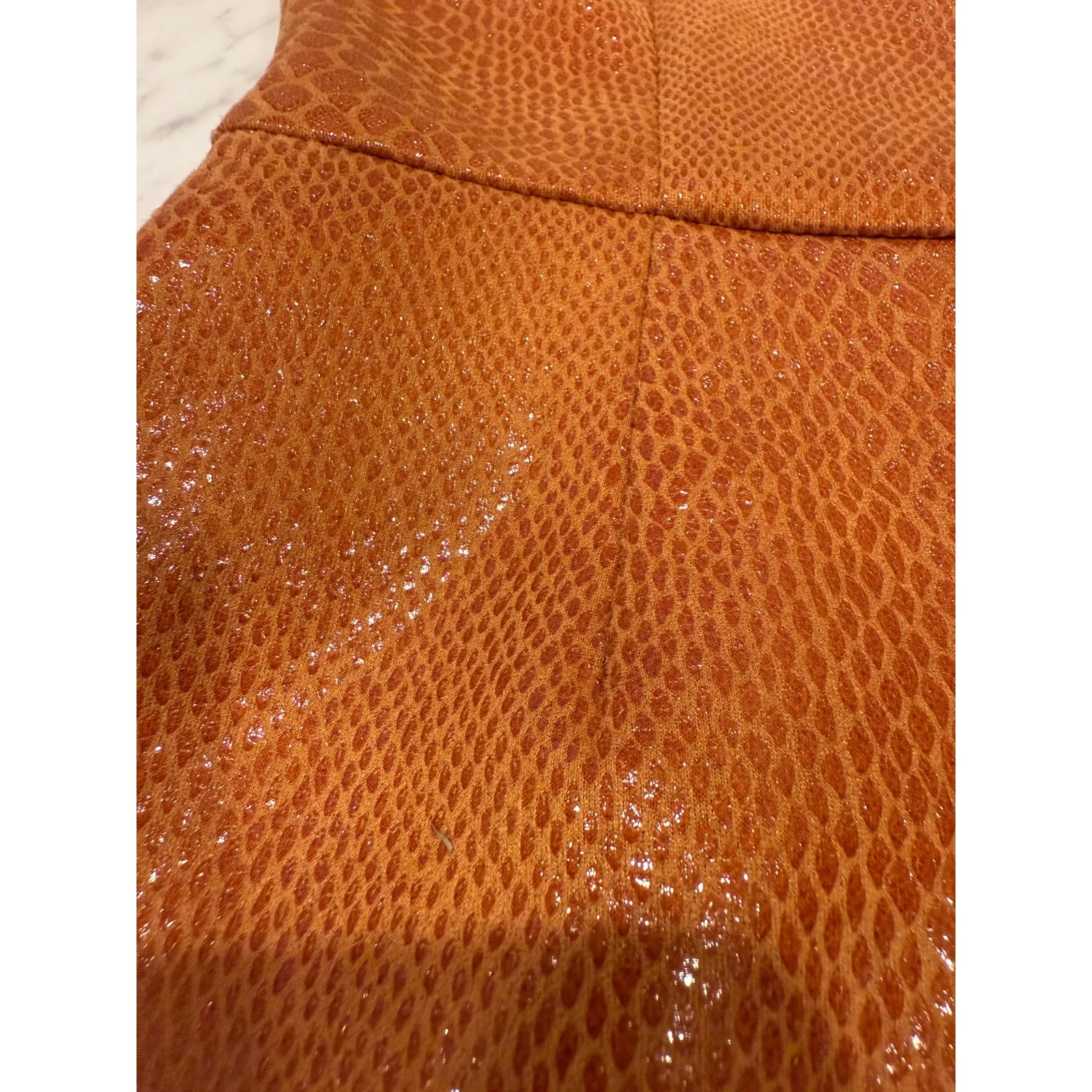 Faux Snakeskin One Shoulder‎ Party Cocktail Top - Image 2