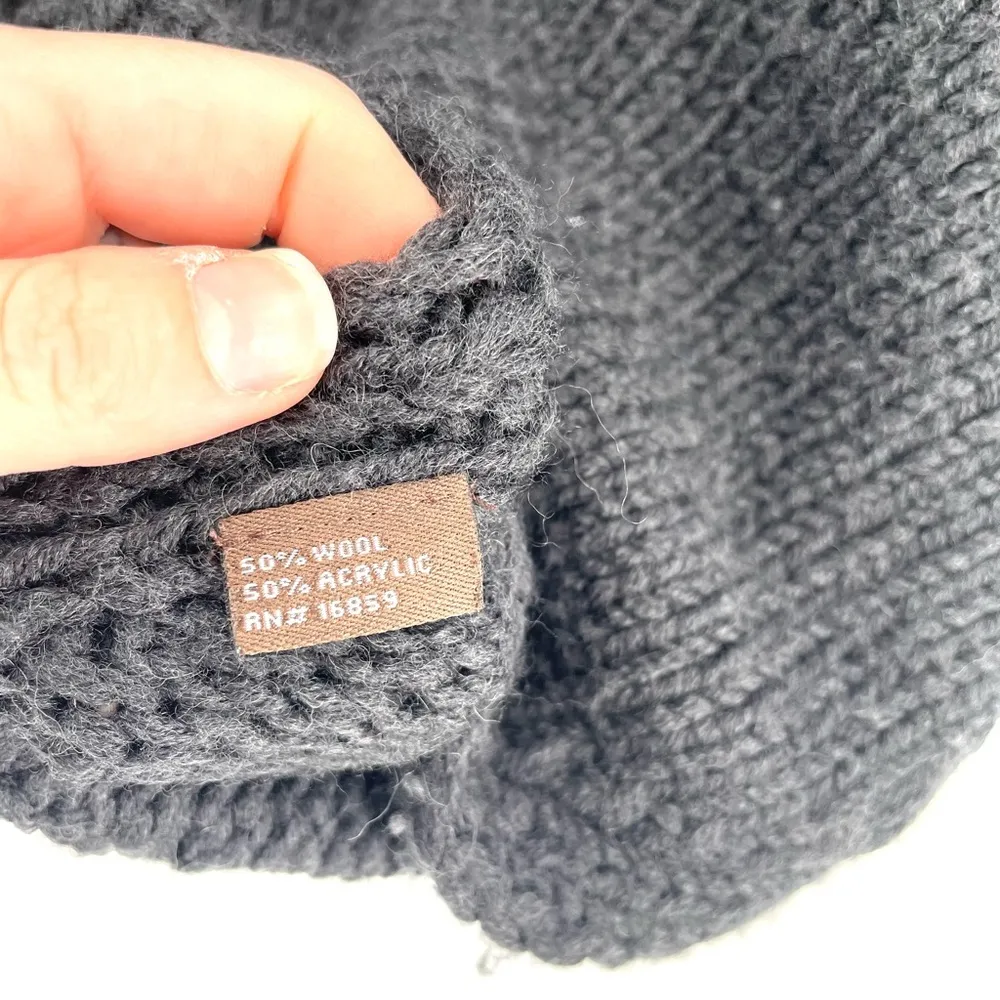 J. McLaughlin Wool Blend Black Turtleneck Knit Pullover Shrug Poncho Sweater - Image 5