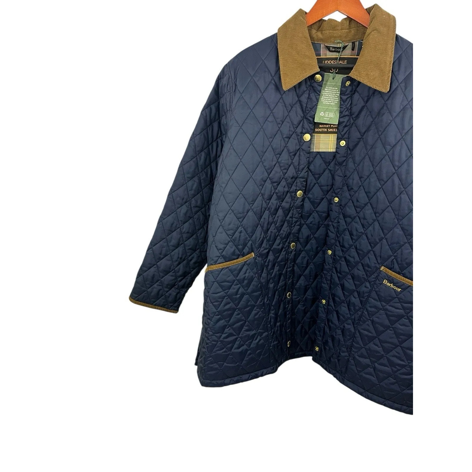 Barbour  30th Anniversary Liddesdale Jacket British Chic Quilted Navy Blue 16 NWT - Image 10