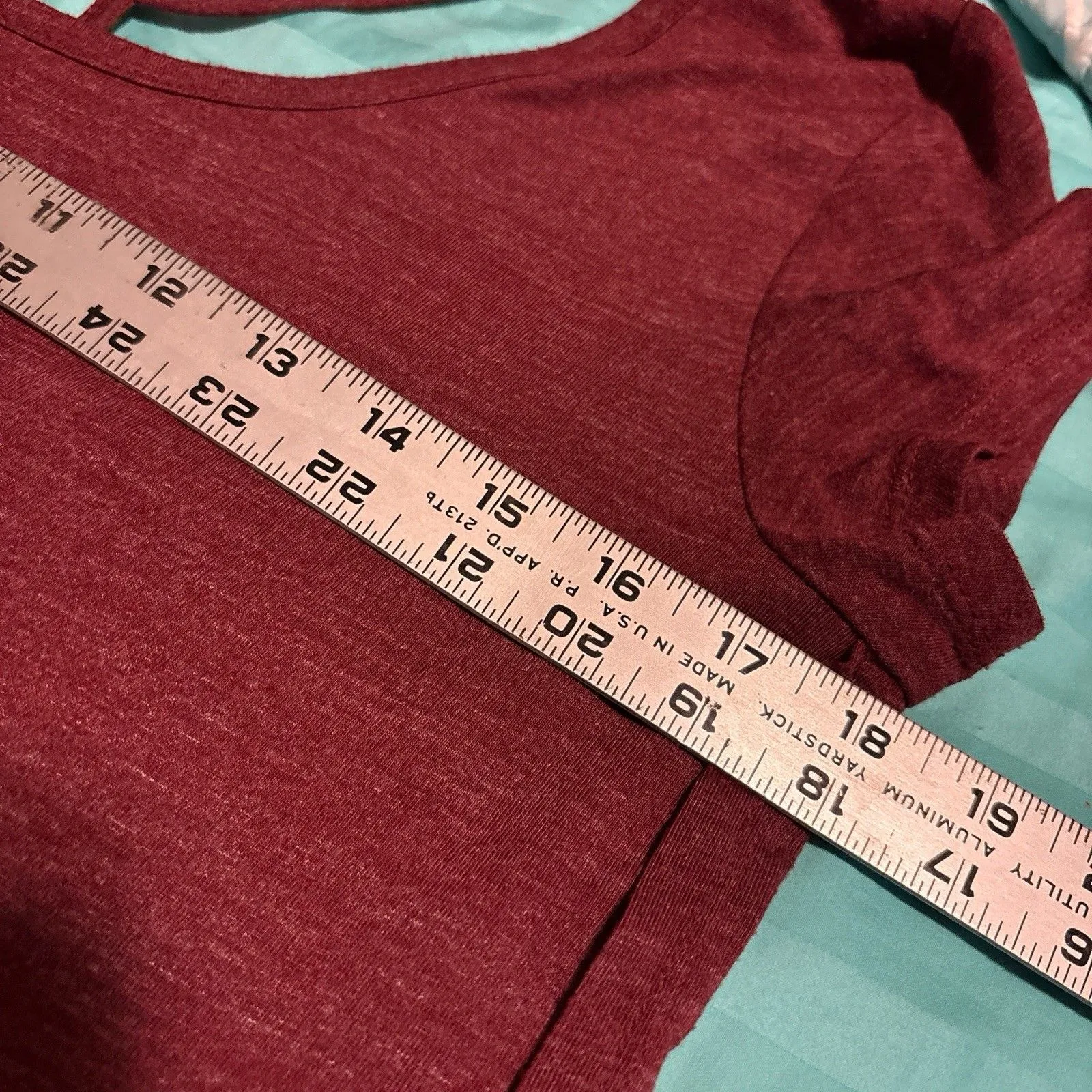 Alo Yoga Cutout Back Short Sleeve Tee Size M Maroon Activewear Athleisure Gym - Image 13