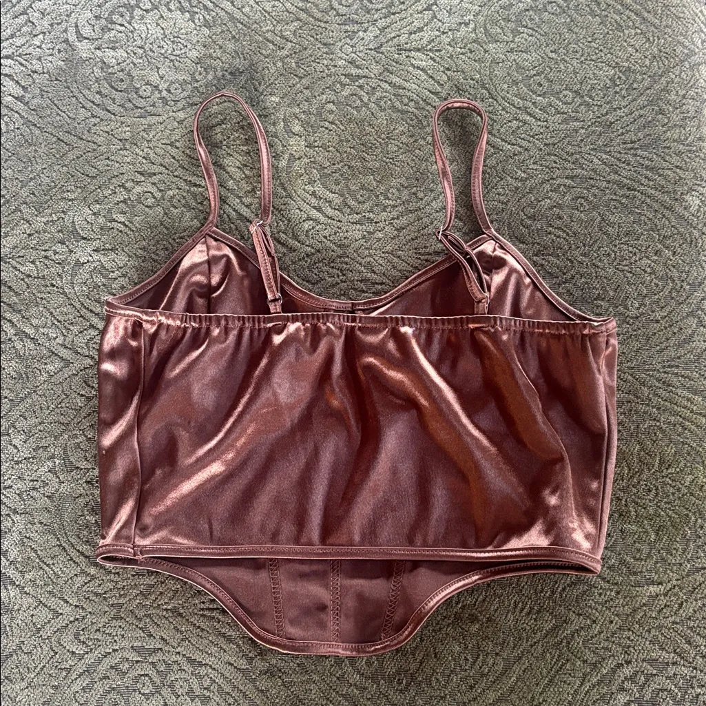 SHEIN Bronze Satin Top - Image 2