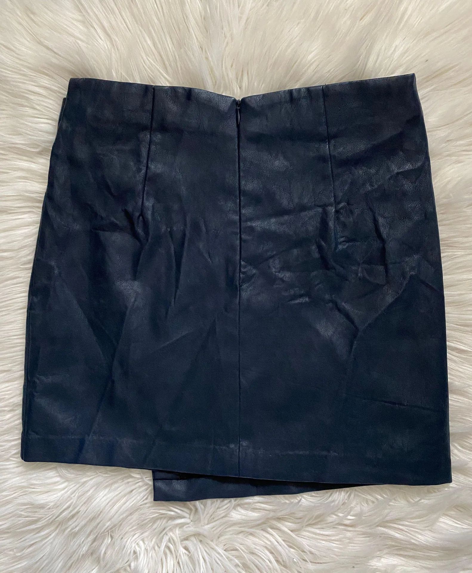 Faux Leather Foldover Skirt - Image 2