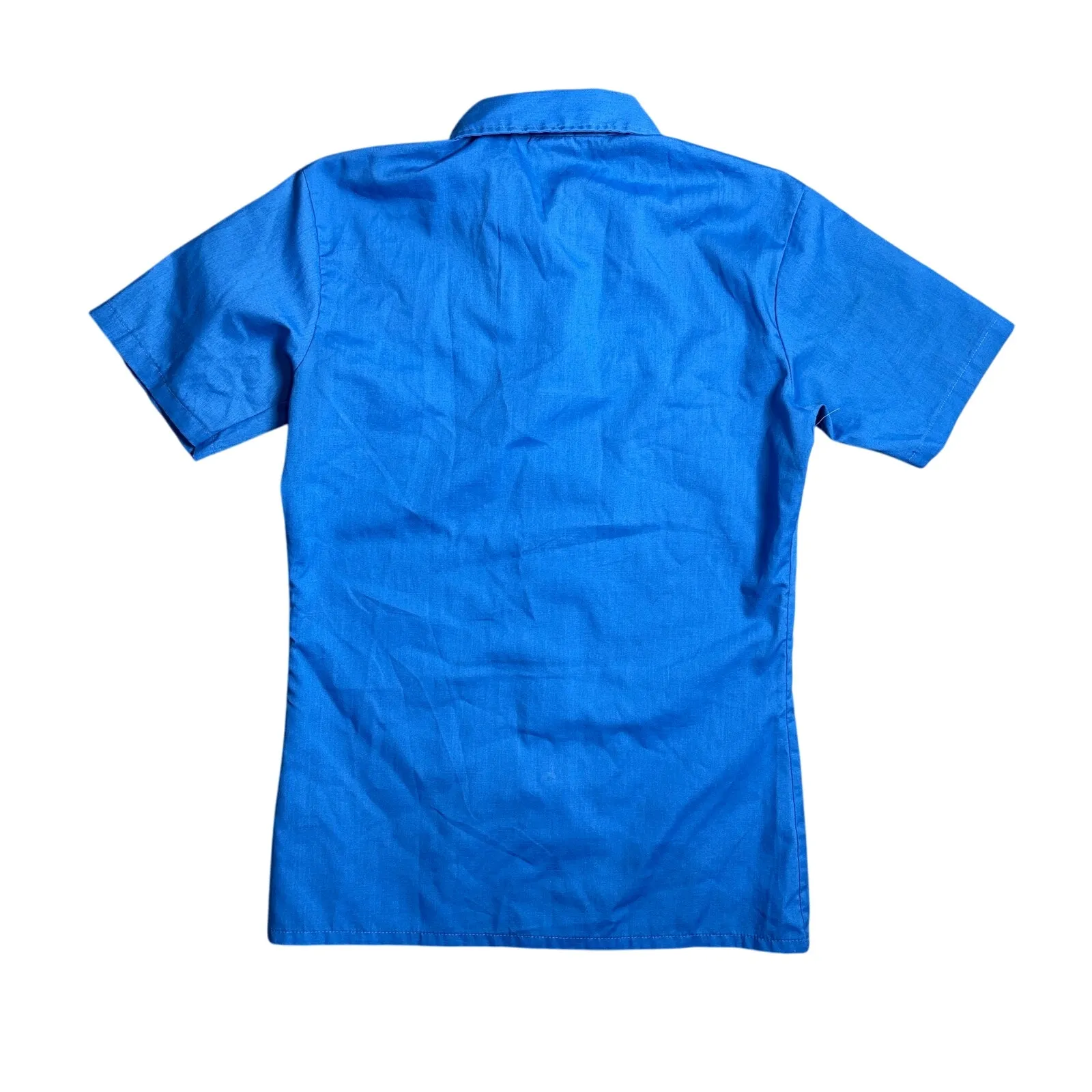 Montgomery ward VTG pearl snap button ranchwear dress shirt 16 Blue - Image 2